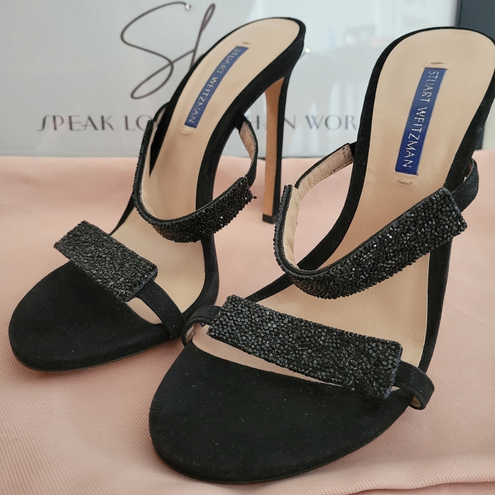 Stuart Weitzman Razzle 95 Black High Heels. Size 38 (7.5)